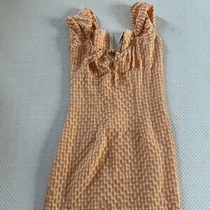 Shein Orange/Yellow. Gingham Mini Dress